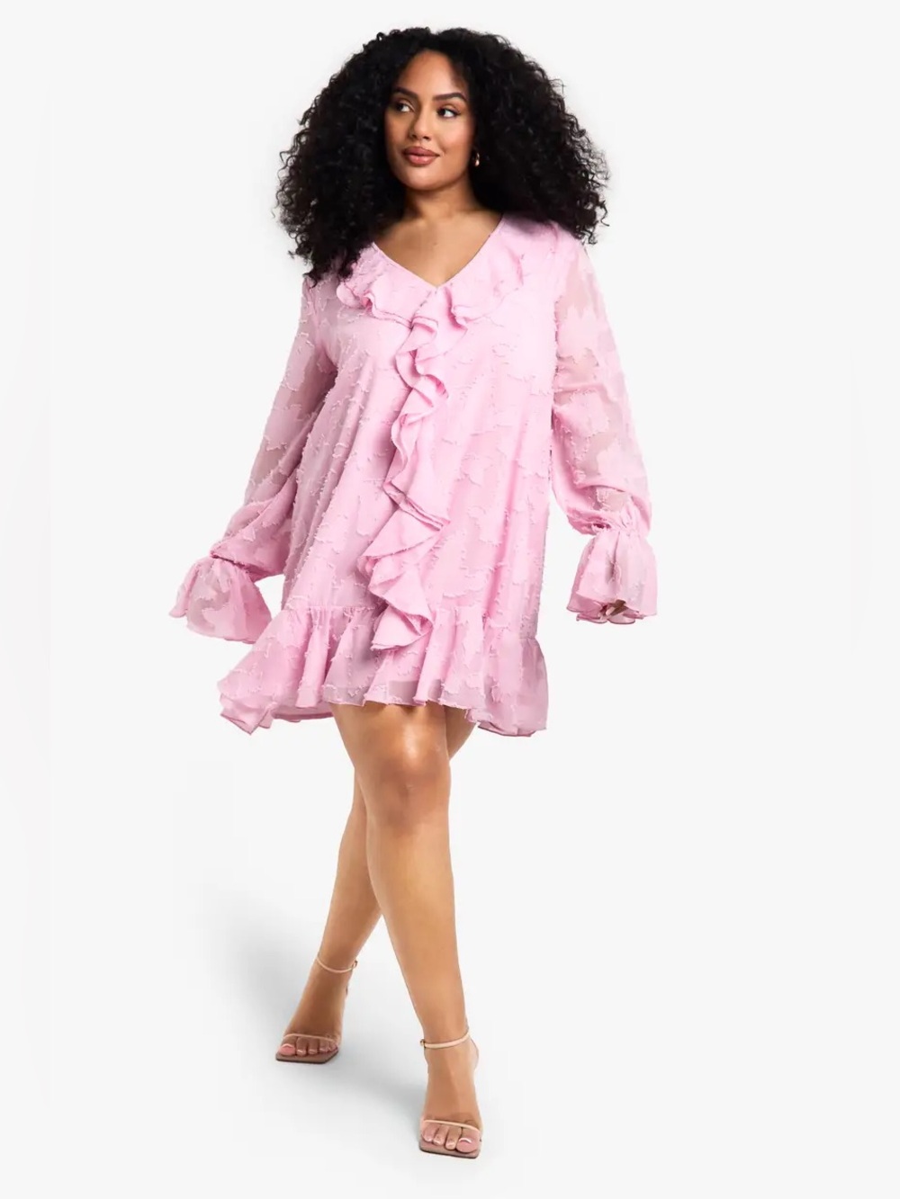 Plus Size Burnout Floral Shift Dress